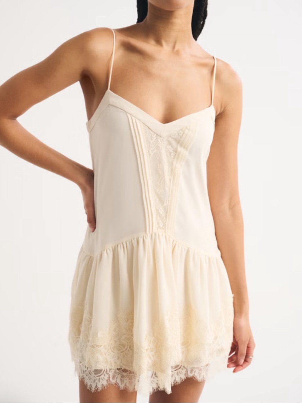 Abercrombie V Neck Ruffle Hem Mini Dress